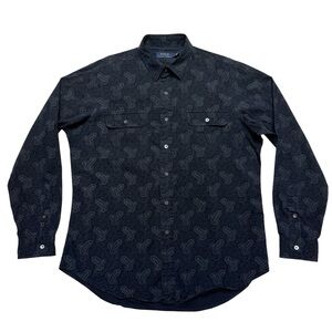 Polo Ralph Lauren Shirt Mens Size L Paisley Print Button Up Long Sleeve